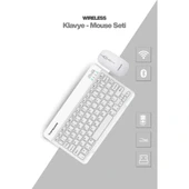 Beyaz Kablosuz Klye Ve Mouse Seti thumbnail 1