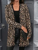 Kadın Uzun Kollu önü Açık Leopar Desenli Modal Ceket thumbnail 2
