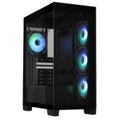 BitFenix W808 850W 80+ Bronze Tempered Glass ARGB USB 3.0 ATX Mid Tower Siyah Kasa BFC-W85KKGSK-4A thumbnail 1