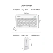 Beyaz Kablosuz Klye Ve Mouse Seti thumbnail 3