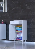 Eliusta  Fre 50 cm Çok Amaçlı Dolap 1 Raflı Tek Çekmeceli Banyo Mutfak Dolabı 50x88x32,5 cm Organizer Dolap thumbnail 3