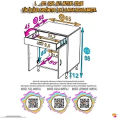 Eliusta  Nıvera 65 cm Mutfak Dolabı Beyaz Ankastre 65x88x56 cm Ocak Dolabı Tüp Gizleyici Kapaklı Dolap thumbnail 2