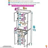 Eliusta  Lora Beyaz Dolap 65 cm Genişliği ve 173 cm Yüksekliği İle Dikey Depolama Ünitesi 65x173x32,5 cm thumbnail 2