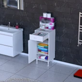 Eliusta  Taha 45 cm 3 Bölmeli Beyaz Çok Amaçlı Dolap 2 Raflı Banyo Mutfak Dolabı 45x88x32,5 cm Düzenleyici thumbnail 3