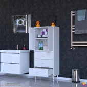 Eliusta  Alia Çok Kullanışlı Dolap G:60 cm Üst Bölme Kapaklı Alt Bölme Çekmeceli 60x138x32,5 cm Modüler Dolap thumbnail 3