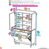 Eliusta  Reli Dolap Beyaz Çok Kullanımlı 75 cm Eninde Banyo Dolabı 75x171x32,5 cm 2 Kapak 6 Raf Dolap thumbnail 2