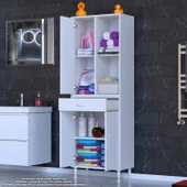 Eliusta  Vellum Beyaz Dolap 60x173x32,5 cm Ebatlarında Çok Fonksiyonlu 60 cm Genişlikte Banyo Dolabı thumbnail 3