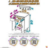 Eliusta  Asya Beyaz Set Ocak Altı 60 cm Tüp Hazneli Mutfak Dolabı 60x88x56 cm Baharat Raflı Dolap thumbnail 2