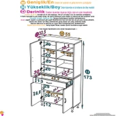 Eliusta  Nexa Modüler Dolap  55 Cm Banyo/Mutfak Dolabı Extra Kullanım Alanlı 55x173x32,5 cm Beyaz Dolap thumbnail 2