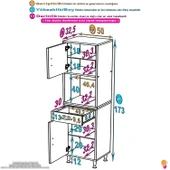 Eliusta  Leno Tek Kapaklı 50 cm Düzenleyici Dolap Banyo/Mutfak Dolabı 50x173x32,5 cm Beyaz Dolap thumbnail 2