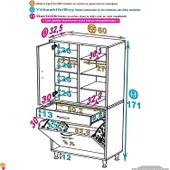 Eliusta  Rule Sepetli Banyo/Mutfak Dolabı 60 cm Genişliğe Sahip 60x171x32,5 cm Bir Sepetli Beyaz Dolap thumbnail 2