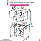 Eliusta  Lora Beyaz Dolap 90 cm Genişliği ve 173 cm Yüksekliği İle Dikey Depolama Ünitesi 90x173x32,5 cm thumbnail 2