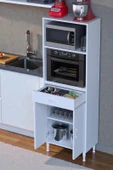 Eliusta  Lunera G:60 cm Beyaz Mutfak Dolabı Çok Amaçlı Açık Bölmeli Fırın Mutfak Dolabı 60x163,4x32,5 cm thumbnail 1