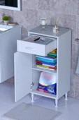 Eliusta  Fre 45 cm Çok Amaçlı Dolap 1 Raflı Tek Çekmeceli Banyo Mutfak Dolabı 45x88x32,5 cm Organizer Dolap thumbnail 1