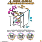 Eliusta  Nehir 60 cm Mutfak Dolabı Çok Amaçlı Ankastre Set Ocak Dolabı 60x88x48 cm Raflı 2 Bölmeli Dolap thumbnail 2
