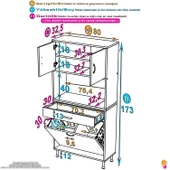 Eliusta  Seris Sepetli ve Çekmeceli Banyo Dolabı  G:80 cm Çok Amaçlı Beyaz Düzenleyici 80x173x32,5 cm Dolap thumbnail 2