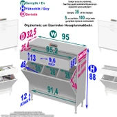 Eliusta  Asil 95 cm Kirli Çamaşır Sepetli Banyo Dolabı 1 Çekmeceli Mutfak Çok Amaçlı Dolap 95x88x32,5 cm thumbnail 2