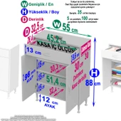 Eliusta  Rose 55 cm Beyaz 1 Çekmeceli Banyo Mutfak Dolabı 4 Bölmeli 3 Raflı Çok Amaçlı Dolap 55x88x32,5 cm thumbnail 2