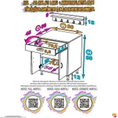 Eliusta  Yankı 56 cm Derinlik 80 cm Genişlikte Dolap Baharat Raflı Set Üstü Ocak Uyumlu 80x88x56 cm Dolap thumbnail 2