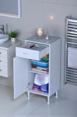 Eliusta  Fre 35 cm Çok Amaçlı Dolap 1 Raflı Tek Çekmeceli Banyo Mutfak Dolabı 35x88x32,5 cm Organizer Dolap thumbnail 1