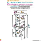 Eliusta  Nexa Modüler Dolap  85 Cm Banyo/Mutfak Dolabı Extra Kullanım Alanlı 85x173x32,5 cm Beyaz Dolap thumbnail 2