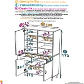 Eliusta  Nexa Modüler Dolap  100 Cm Banyo/Mutfak Dolabı Extra Kullanım Alanlı 100x173x32,5 cm Beyaz Dolap thumbnail 2