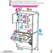 Eliusta  Seris Sepetli ve Çekmeceli Banyo Dolabı  G:60 cm Çok Amaçlı Beyaz Düzenleyici 60x173x32,5 cm Dolap thumbnail 2