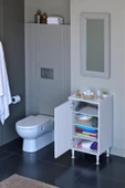 Eliusta  Nirat 35 cm 4 Bölmeli Beyaz Banyo Mutfak Dolabı 3 Raflı Kapaklı Çok Amaçlı Dolap 35x75x32,5 cm thumbnail 1