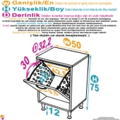 Eliusta  Sare 50 cm Beyaz Sepetli Banyo Dolabı,Mutfak Dolabı 50x75x32,5 cm Oyuncak Sepeti Çok Amaçlı Dolap thumbnail 2