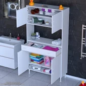 Eliusta  Artex  90 cm Yüksek Organizasyonlu Boy Dolabı 90x173x32,5 cm Beyaz Banyo/Mutfak Dolabı thumbnail 3