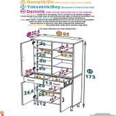 Eliusta  Nexa Modüler Dolap  95 Cm Banyo/Mutfak Dolabı Extra Kullanım Alanlı 95x173x32,5 cm Beyaz Dolap thumbnail 2