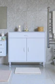 Eliusta  Taha 100 cm 3 Bölmeli Beyaz Çok Amaçlı Dolap 2 Raflı Banyo Mutfak Dolabı 100x88x32,5 cm Düzenleyici thumbnail 1