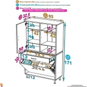 Eliusta  Mira Dolap 6 Bölme Çok Fonksiyonlu Banyo Dolabı 85 cm Beyaz Sepetli Dolap 85x171x32,5 cm Organizer thumbnail 2