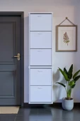 Eliusta  Porta 10 Bölmeli Ayakkabılık Beyaz 52 cm Genişlikte 52x193x26 cm Duvara Monte Ayakkabılık thumbnail 1