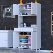 Eliusta  Artex  70 cm Yüksek Organizasyonlu Boy Dolabı 70x173x32,5 cm Beyaz Banyo/Mutfak Dolabı thumbnail 3