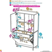 Eliusta  Liora Beyaz Çok Amaçlı Banyo Dolabı 85 cm Genişliğe Sahip 85x171x32,5 cm Çift Sepetli 2 Raflı Dolap thumbnail 2