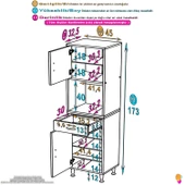 Eliusta  Aria 2 Kapak 4 Raflı 45 cm Beyaz Dolap 45x173x32,5 cm Boyutlarında Çok Amaçlı Beyaz Dolap thumbnail 2