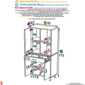 Eliusta  Luma Kapaklı & Çekmeceli Banyo Dolabı 60 cm Genişlikte Beyaz Dolap 60x173x32,5 cm Depolama Dolabı thumbnail 2