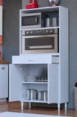 Eliusta  Lunera G:70 cm Beyaz Mutfak Dolabı Çok Amaçlı Açık Bölmeli Fırın Mutfak Dolabı 70x163,4x32,5 cm thumbnail 1