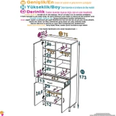 Eliusta  Nexa Modüler Dolap  75 Cm Banyo/Mutfak Dolabı Extra Kullanım Alanlı 75x173x32,5 cm Beyaz Dolap thumbnail 2