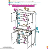 Eliusta  Lora Beyaz Dolap 100 cm Genişliği ve 173 cm Yüksekliği İle Dikey Depolama Ünitesi 100x173x32,5 cm thumbnail 2