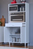 Eliusta  Lunera G:85 cm Beyaz Mutfak Dolabı Çok Amaçlı Açık Bölmeli Fırın Mutfak Dolabı 85x163,4x32,5 cm thumbnail 1