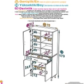 Eliusta  Nexa Modüler Dolap  70 Cm Banyo/Mutfak Dolabı Extra Kullanım Alanlı 70x173x32,5 cm Beyaz Dolap thumbnail 2