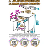 Eliusta  Mono Duvara Monte 70 cm Baharat Raflı Ocak Altı Dolap 70x88x48 cm Tüp Bölmeli Mutfak Ünitesi thumbnail 2