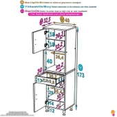 Eliusta  Vero 5 Bölmeli 40 cm Genişlikte Dolap Çok Amaçlı Kullanım Banyo Dolapı 40x173x32,5 cm Dolap thumbnail 2