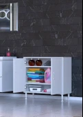 Eliusta  Sabir 80 cm 2 Raflı Beyaz Banyo Mutfak Dolabı 3 Bölmeli Çok Amaçlı Dolap 80x75x32,5 cm Düzenleyici thumbnail 3