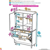Eliusta  Mira Dolap 6 Bölme Çok Fonksiyonlu Banyo Dolabı 80 cm Beyaz Sepetli Dolap 80x171x32,5 cm Organizer thumbnail 2