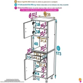 Eliusta  Vero 5 Bölmeli 35 cm Genişlikte Dolap Çok Amaçlı Kullanım Banyo Dolapı 35x173x32,5 cm Dolap thumbnail 2