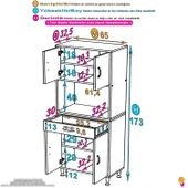 Eliusta  Nordi 4 Kapak 2 Raflı Beyaz Dolap 65x173x32,5 cm Çekmeceli Çok Amaçlı Banyo/Mutfak Dolabı thumbnail 3