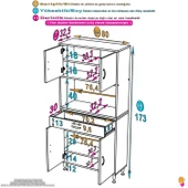 Eliusta  Artex  80 cm Yüksek Organizasyonlu Boy Dolabı 80x173x32,5 cm Beyaz Banyo/Mutfak Dolabı thumbnail 2